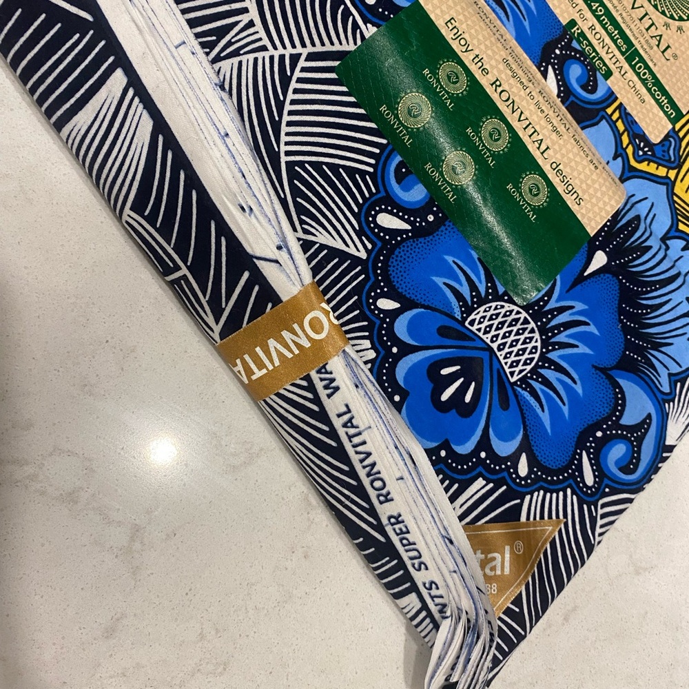 African wax print fabric, 6 yards - Picture 3 of 9